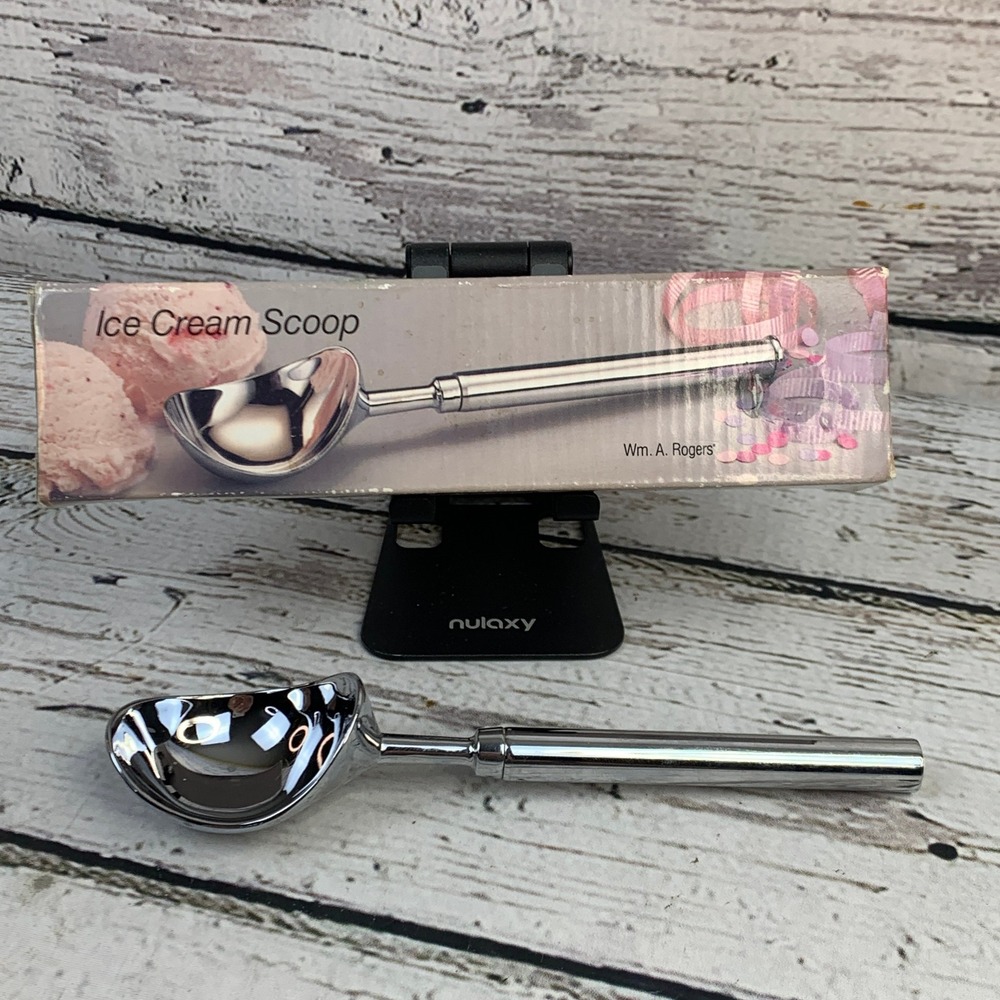 Wm. A. Rogers Ice Cream Scoop Elegant‎ Durable Sparkling Mirror Finish Open Box